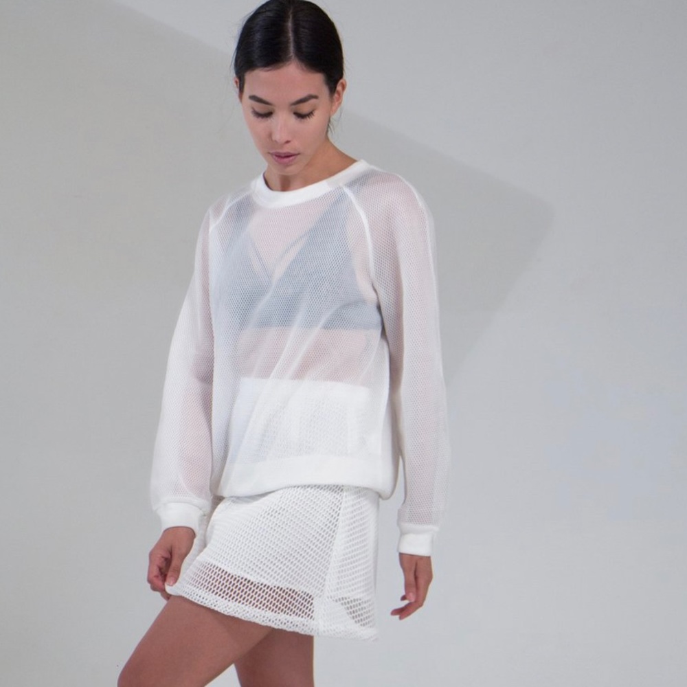 White mesh hoodie (new)